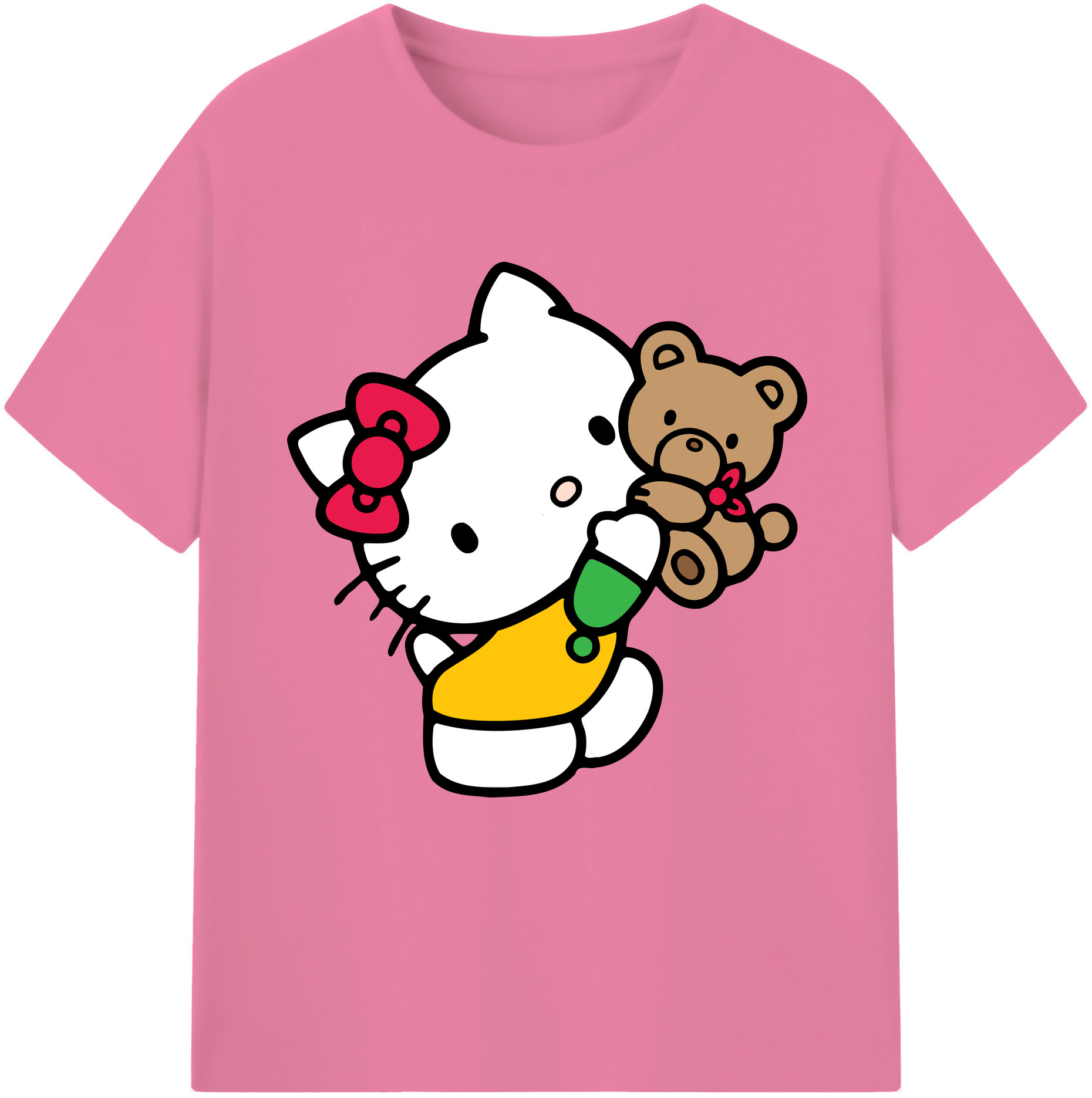 （画像用） Hello Kitty ハローキティ 綿100％半袖Tシャツ（フロントプリント）
